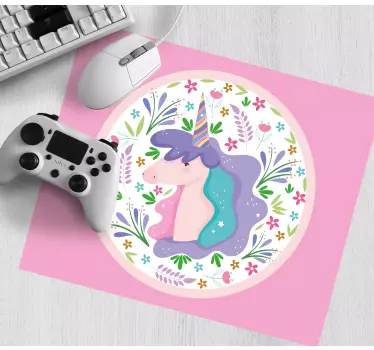 Anime podložka pod myš s hravou ilustráciou jednorožca - Tenstickers