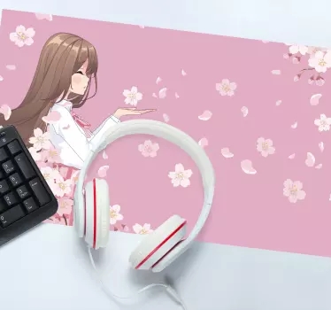 Anime podložka pod myš s očarujúcou kvetinovou postavou - Tenstickers