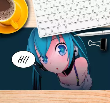 Anime podložka pod myš s pozdravom anime postavy - Tenstickers