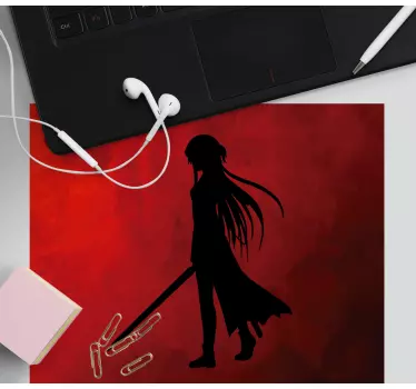 Anime podložka pod myš silueta bojovníka - Tenstickers