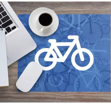 Biely bicykel originálna podložka pod myš - Tenstickers