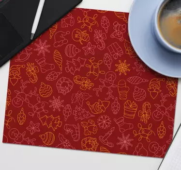 červené vianočné obrázky originálna podložka pod myš - Tenstickers