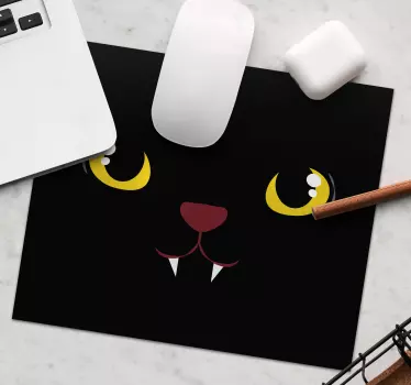 čierna mačka žlté oči viac podložiek pod myš - Tenstickers