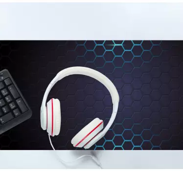 čierno-modrý šesťuholníková vinylová podložka pod myš - Tenstickers