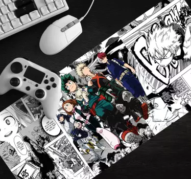 čiernobiele manga postavičky anime podložka pod myš - Tenstickers