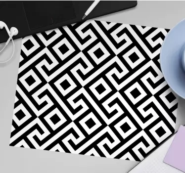 čiernobiely zložitý geometrický vzor originálna podložka pod myš - Tenstickers