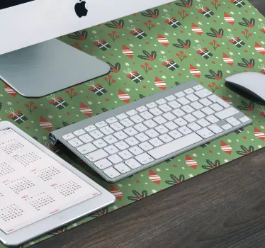 Cukríkový vzor zelený vianočný podložka pod myš - Tenstickers