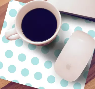 Detské modré bodky na bielych podložkách pod myš - Tenstickers
