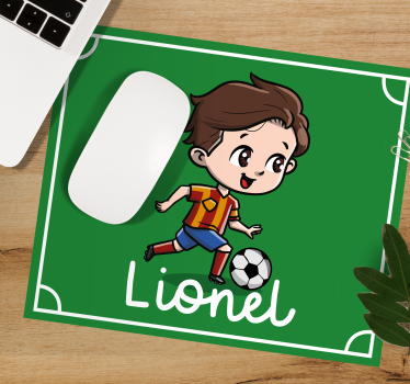 Detský futbalista s vlastným menom podložky pod myš - Tenstickers