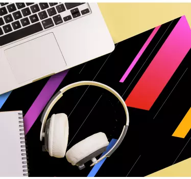 Diagonálne farebné pruhy herná vinylová podložka pod myš - Tenstickers