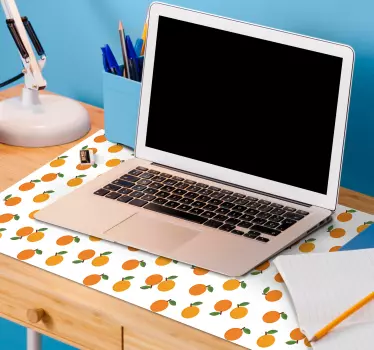 Elegantná pomarančová podložka pod myš s myškou - Tenstickers