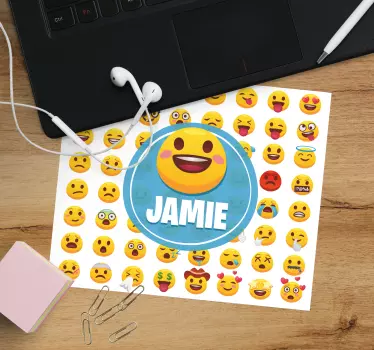 Emotikony s vlastným názvom podložky pod myš - Tenstickers
