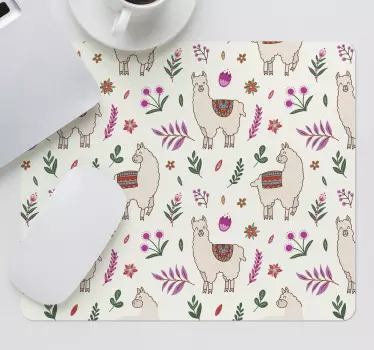 Farebné lama a kvety podložky pod myš - Tenstickers