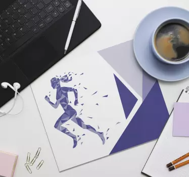 Fialová geometrická bežiaca originálna podložka pod myš - Tenstickers