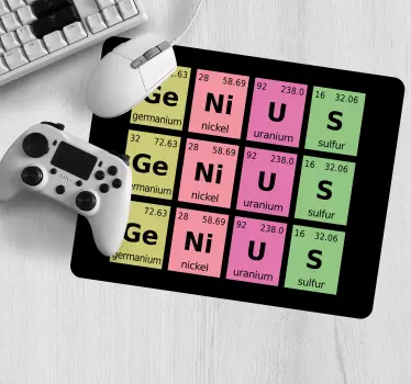 Génius chemický prvok slovo podložka pod myš s úvodzovkami - Tenstickers