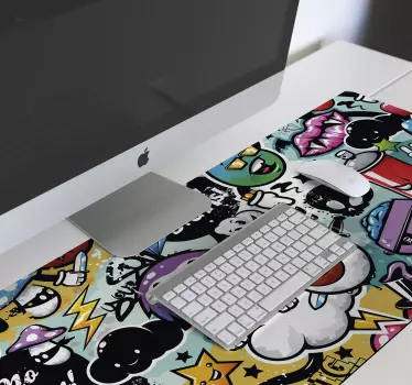 Graffiti herná vinylová podložka pod myš - Tenstickers