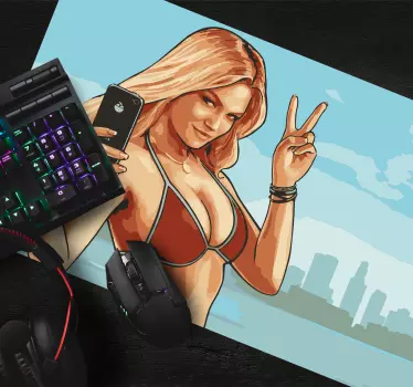 Gta sexy dievča herná vinylová podložka pod myš - Tenstickers