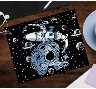 Herná podložka pod myš astronaut na rakete - Tenstickers
