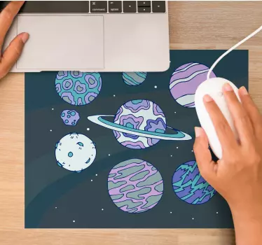 Herná podložka pod myš dizajn farebnej planéty - Tenstickers
