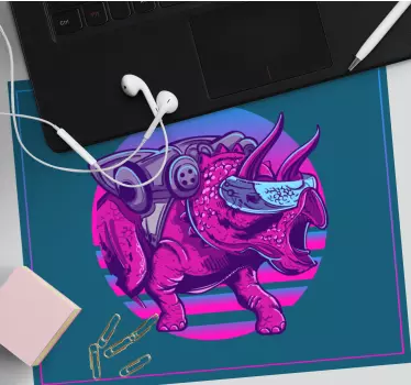 Herná podložka pod myš futuristický triceratops - Tenstickers