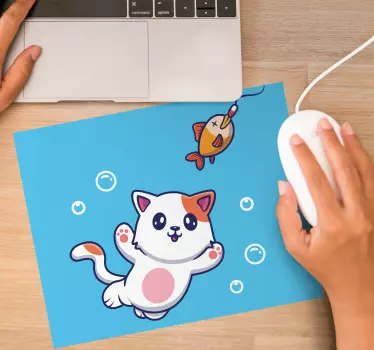 Herná podložka pod myš hravé mačacie rybárčenie - Tenstickers