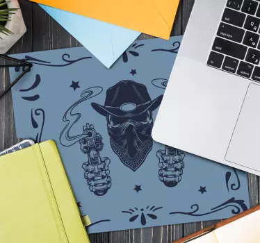 Herná podložka pod myš ilustrácia kovboja s pištoľou - Tenstickers
