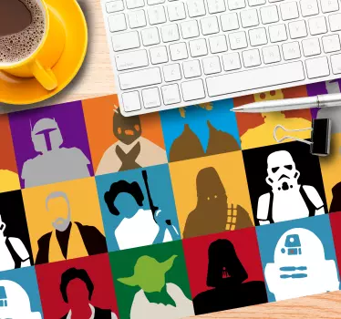 Herná podložka pod myš koláž siluet postáv - Tenstickers