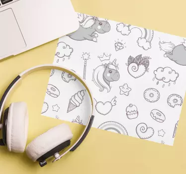 Herná podložka pod myš roztomilé jednorožce - Tenstickers