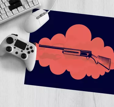 Herná podložka pod myš s ilustrovanou zbraňou - Tenstickers
