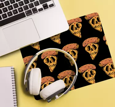 Herná podložka pod myš s motívom lebkových pizz - Tenstickers