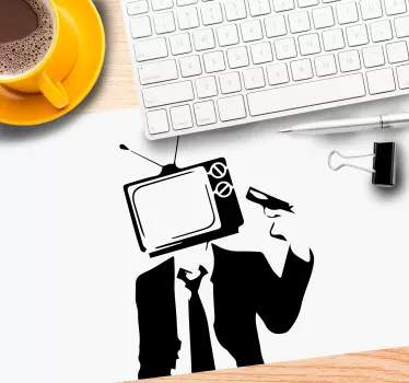 Herná podložka pod myš s obrazom televíznej hlavy - Tenstickers