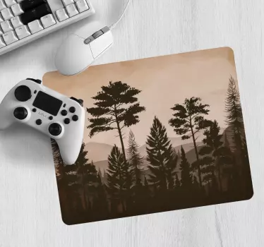 Herná podložka pod myš silueta lesnej scenérie - Tenstickers
