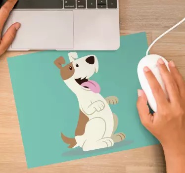 Herná podložka pod myš Šťastný karikatúrny šteniatko - Tenstickers