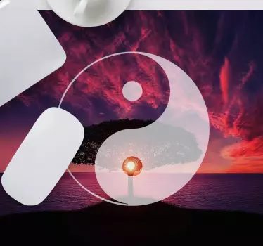 Herná podložka pod myš yin yang západ slnka - Tenstickers