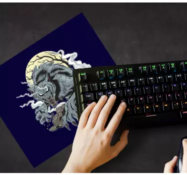Herná podložka pod myš zúriaci vlčí výkrik - Tenstickers