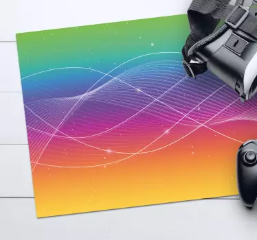 Herná vinylová podložka pod myš dúhových farieb - Tenstickers
