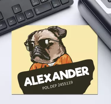 Karikatúra mops vlastný moemat - Tenstickers