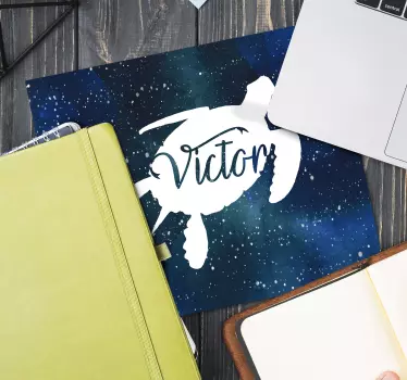 Korytnačka so vzorom galaxie a menom prispôsobeným myšou - Tenstickers
