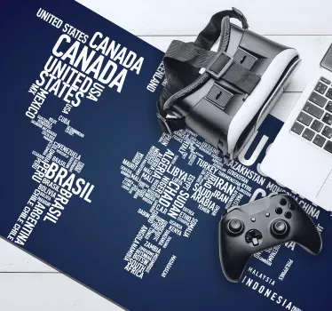 Krajiny mapa sveta mapa sveta vinylová podložka pod myš - Tenstickers