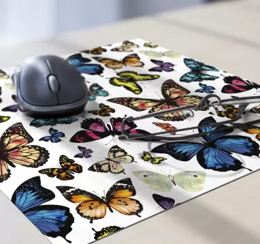 Krásne a farebné motýle motýľ podložka pod myš - Tenstickers