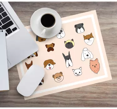 Kreslené psie plemená originálna podložka pod myš - Tenstickers