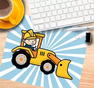 Kreslený bager fungujúci originálny podložka pod myš - Tenstickers
