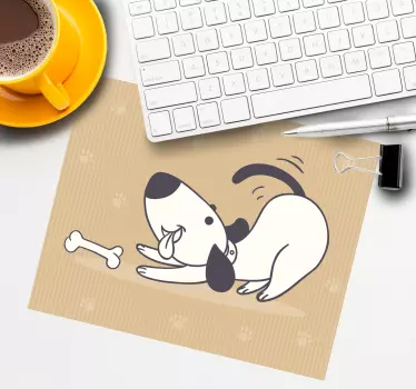 Kreslený pes naháňa chvost, originálna podložka pod myš - Tenstickers