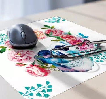 Lebka kvety originálna vinylová podložka pod myš - Tenstickers