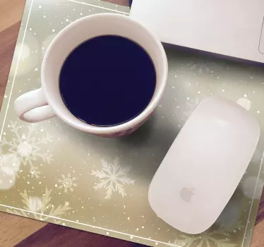 Lesklé vianočné snehové vločky vianočná podložka pod myš - Tenstickers
