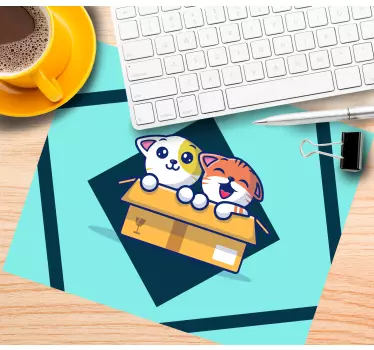 Mačky v krabici originálna podložka pod myš - Tenstickers