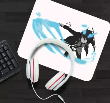 Manga postava oblečená v čiernej anime podložke pod myš - Tenstickers