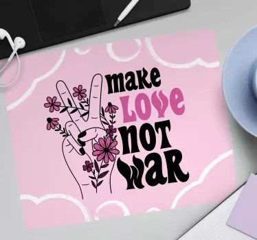 Milovať citát v znamení mieru podložka pod myš s úvodzovkami - Tenstickers