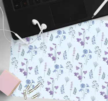 Modrá záhradná kvetinová podložka pod myš - Tenstickers