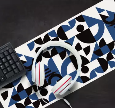 Modro -čierna logická vinylová podložka pod myš pre mestský dizaj - Tenstickers